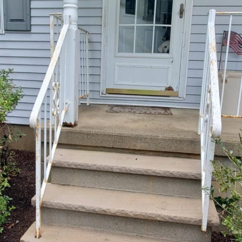 Front steps and concrete cleaning, after