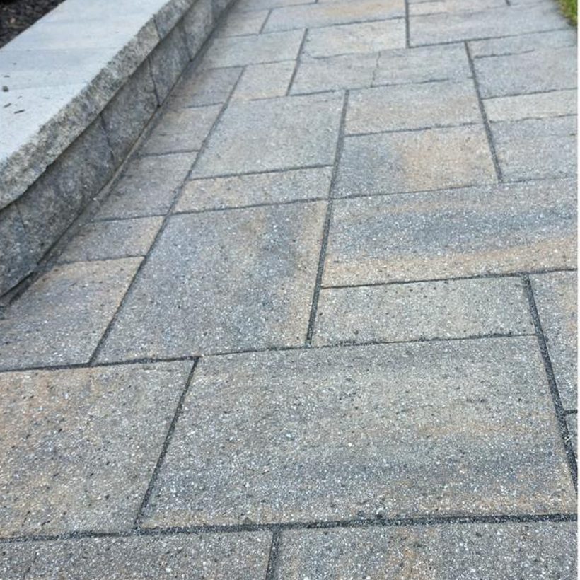 Paver walkway after cleaning