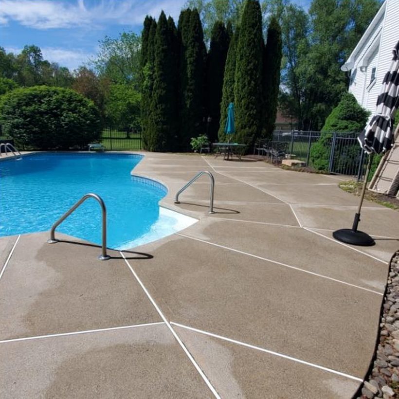 Pool deck and concrete cleaning, after